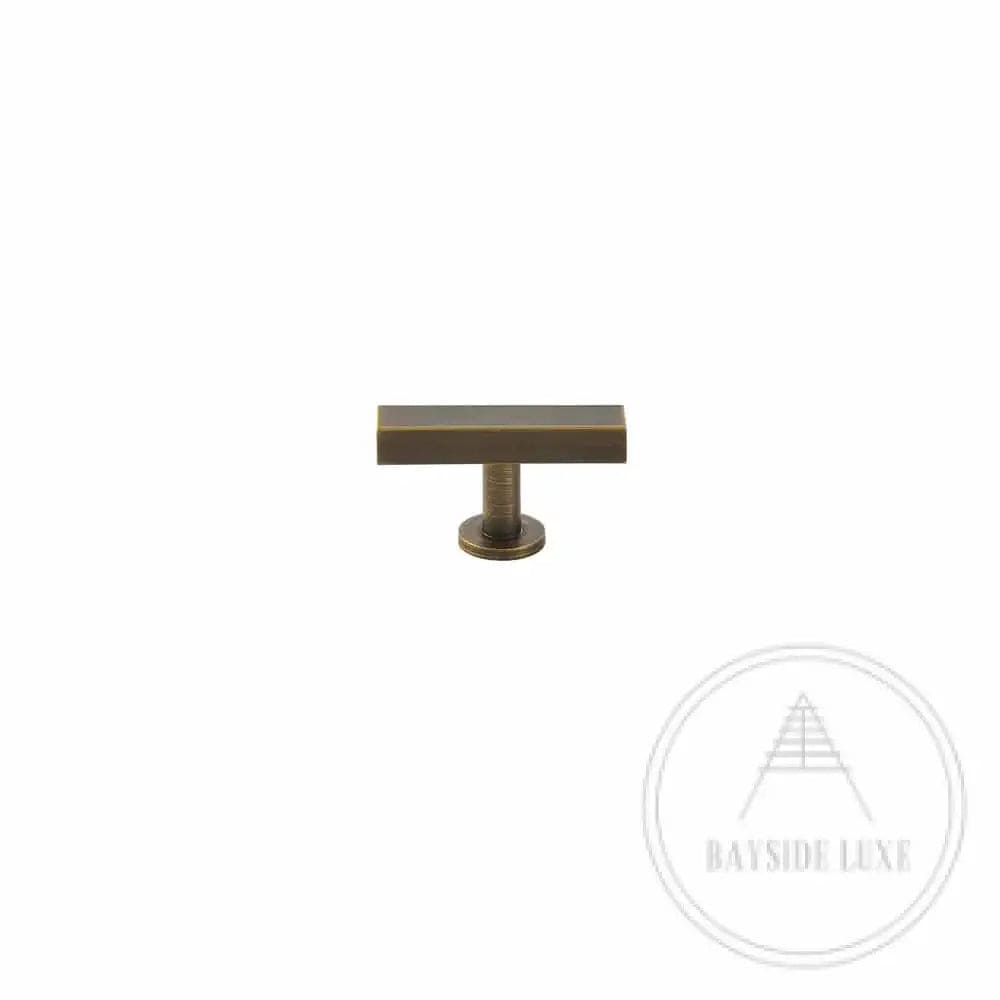 Cabinet Knobs & Handles 50 x 28mm T Bar / Bronze / Solid Brass Bayside Luxe - Bellevue Brass Cabinetry Handles