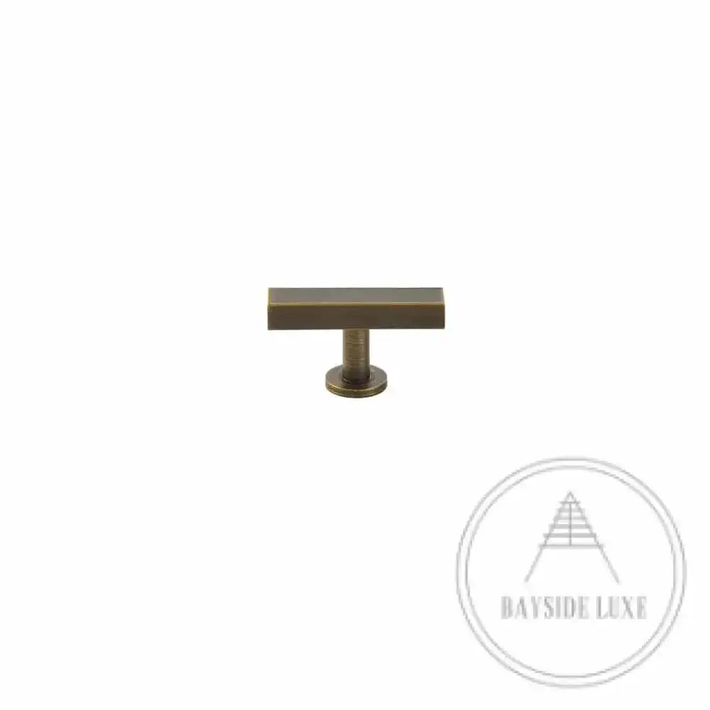Cabinet Knobs & Handles 50 x 28mm T Bar / Bronze / Solid Brass Bayside Luxe - Bellevue Brass T Bar Cabinetry Handles