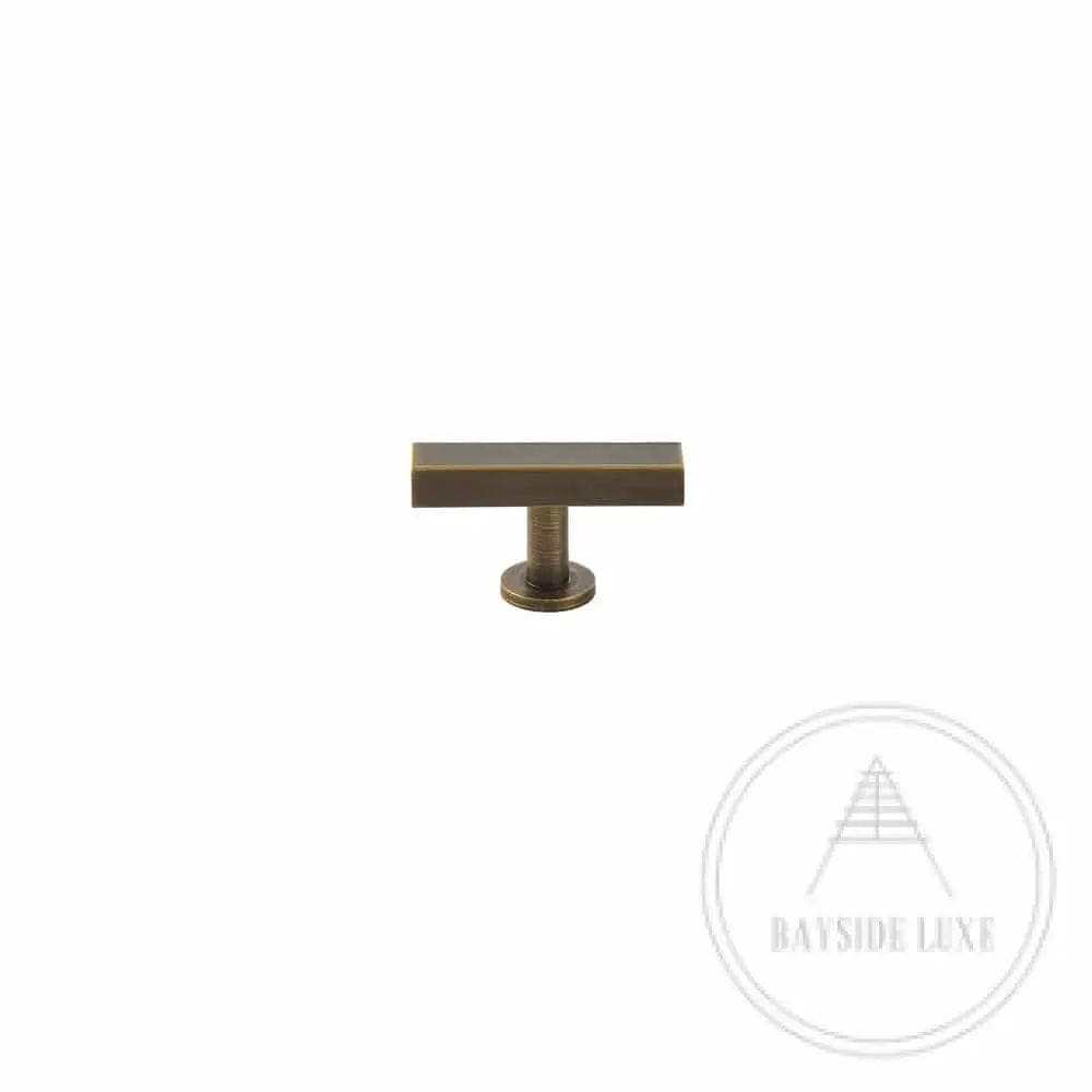 Cabinet Knobs & Handles 50 x 28mm T Bar / Bronze / Solid Brass Bayside Luxe - Bellevue Brass T Bar Cabinetry Handles