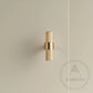 Cabinet Knobs & Handles 50 x 32mm T Bar / Brass / Solid Brass Bayside Luxe - Mount Eliza Gold Brass Knurled T Bar Handles