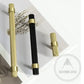 Cabinet Knobs & Handles 50 x 32mm T Bar / Brass / Solid Brass Bayside Luxe - Mount Eliza Satin Brass Brass Knurled T Bar Handles