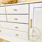 Cabinet Knobs & Handles 50 x 32mm T Bar / Satin Brass / Solid Brass Bayside Luxe - Albert Park - Brass Shaker T Bar Handle