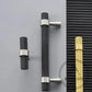 Cabinet Knobs & Handles 50 x 34mm T Bar / Black and Nickel / Solid Brass Bayside Luxe - Mount Eliza Black and Nickel Knurled T Bar Handle