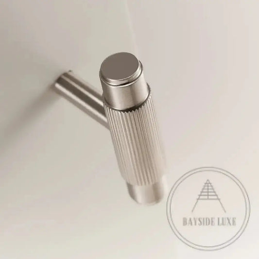 Cabinet Knobs & Handles 54.5 x 36mm T Bar / Nickel / Solid Brass Bayside Luxe - Toorak Brass T Bar Handles