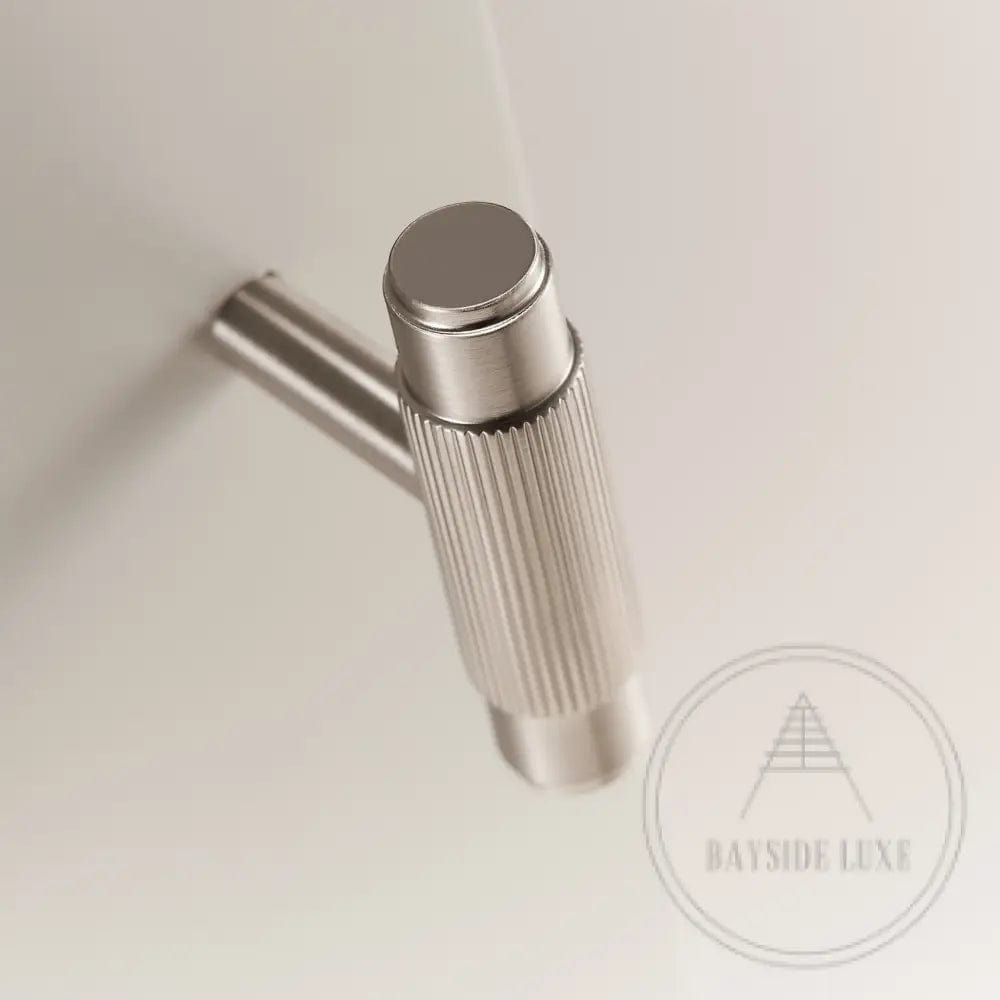 Cabinet Knobs & Handles 54.5 x 36mm T Bar / Nickel / Solid Brass Bayside Luxe - Toorak Brass T Bar Handles