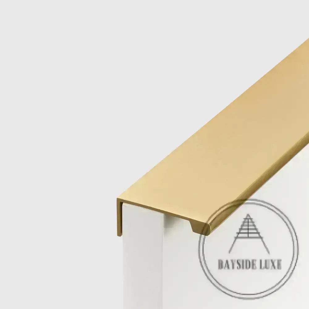 Cabinet Knobs & Handles 80mm (HS64) Bayside Luxe - The Clovelly Solid Satin Brass Lip Pull