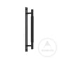 Cabinet Knobs & Handles Antique Brass / Solid Brass Luxe Doorware - Sorrento Door Pull - Handle with Back Plate - Black