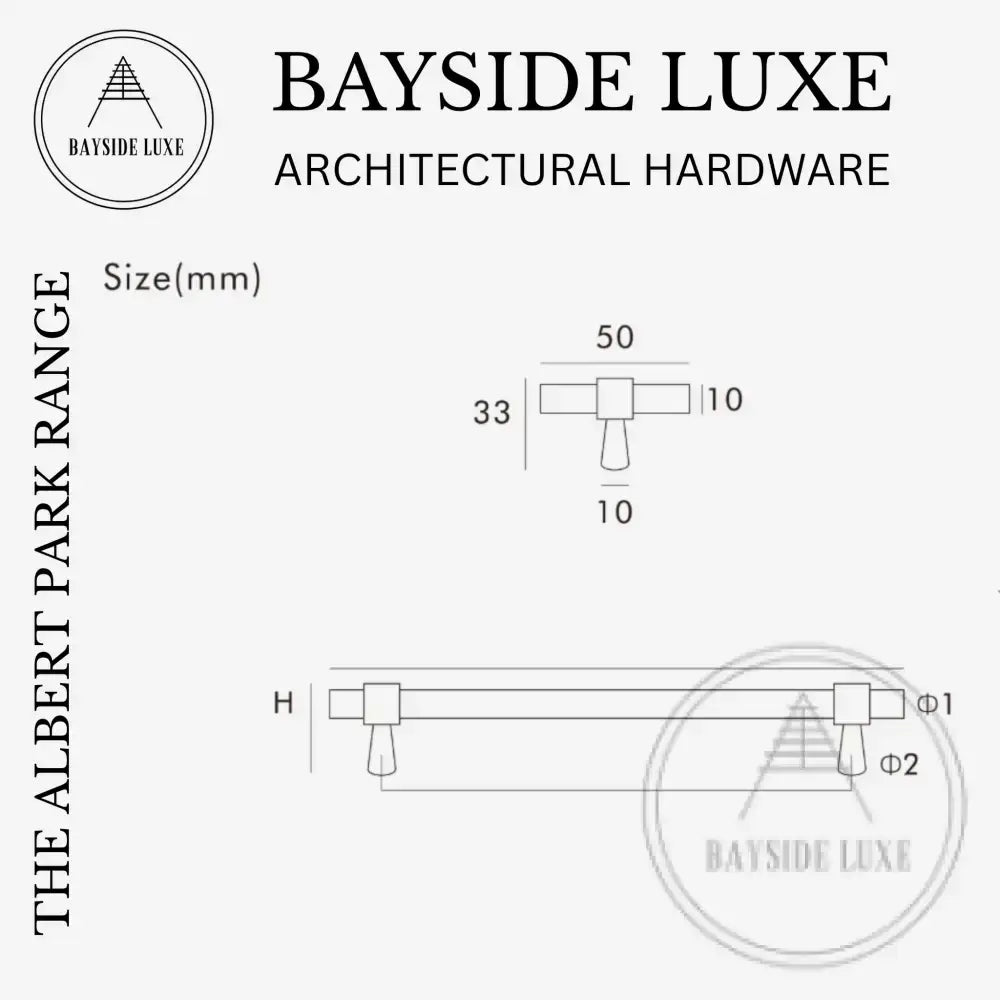 Cabinet Knobs & Handles Bayside Luxe - Albert Park Antique Brass Shaker Cabinetry Handles