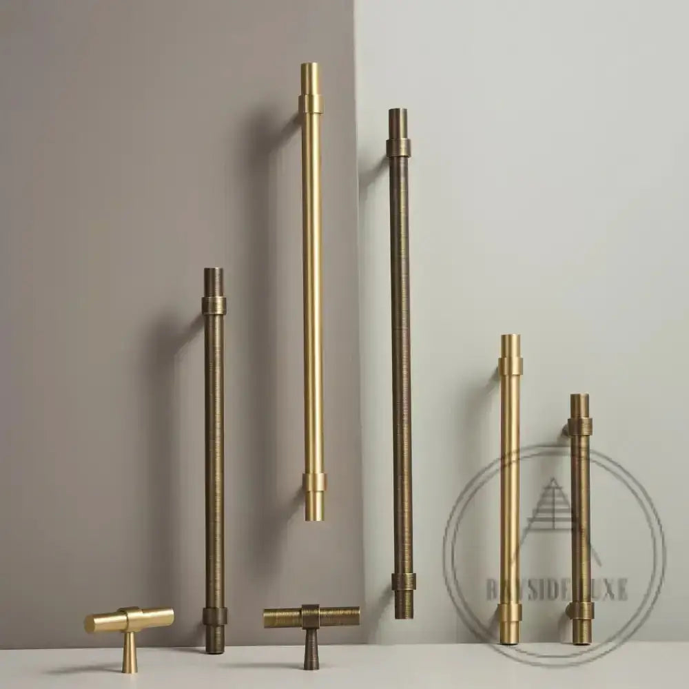 Cabinet Knobs & Handles Bayside Luxe - Albert Park Antique Brass Shaker Cabinetry Handles