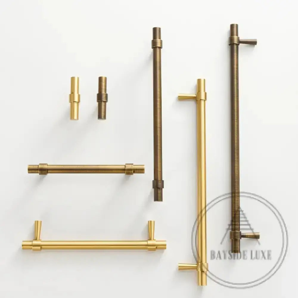 Cabinet Knobs & Handles Bayside Luxe - Albert Park Antique Brass Shaker Cabinetry Handles