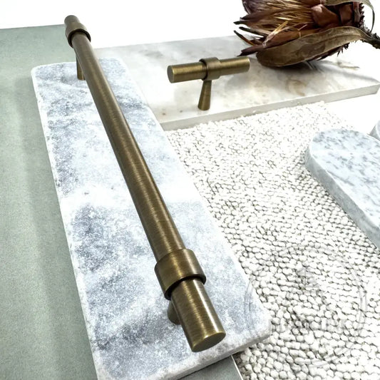 Cabinet Knobs & Handles Bayside Luxe - Albert Park Antique Brass Shaker Cabinetry Handles