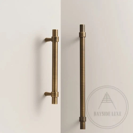 Cabinet Knobs & Handles Bayside Luxe - Albert Park Antique Brass Shaker Cabinetry Handles