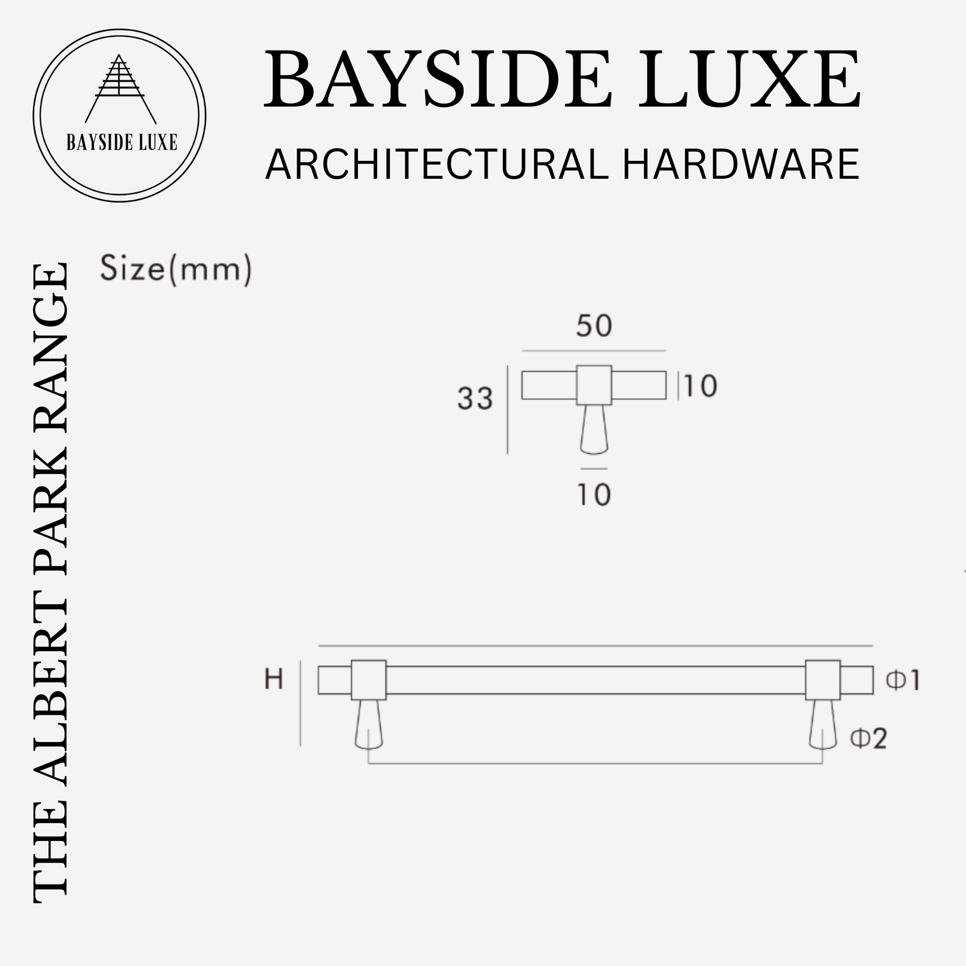Cabinet Knobs & Handles Bayside Luxe - Albert Park Satin Brass Shaker Cabinetry Handles