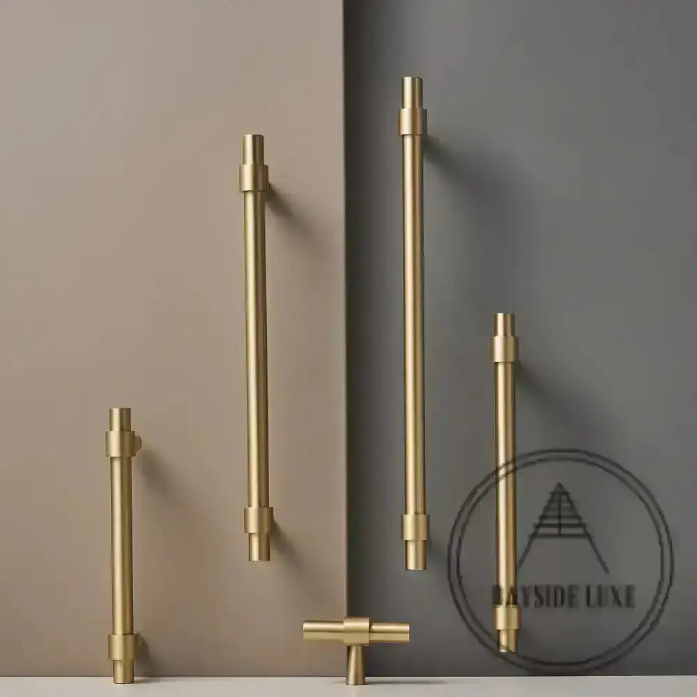 Cabinet Knobs & Handles Bayside Luxe - Albert Park Satin Brass Shaker Cabinetry Handles