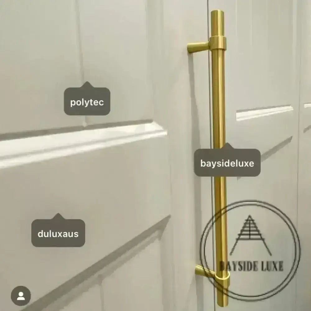 Cabinet Knobs & Handles Bayside Luxe - Albert Park Satin Brass Shaker Cabinetry Handles