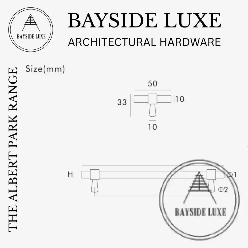 Cabinet Knobs & Handles Bayside Luxe - Albert Park Satin Brass Shaker Cabinetry Handles