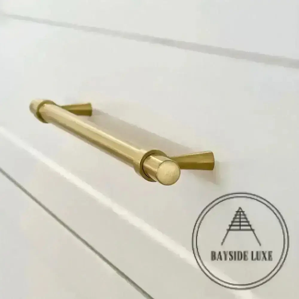Cabinet Knobs & Handles Bayside Luxe - Albert Park Satin Brass Shaker Cabinetry Handles