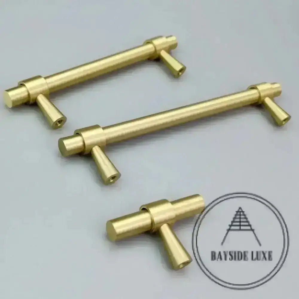 Cabinet Knobs & Handles Bayside Luxe - Albert Park Satin Brass Shaker Cabinetry Handles