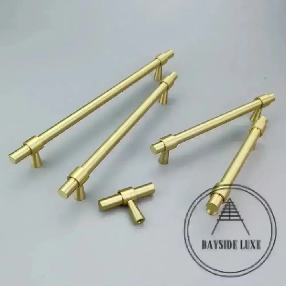 Cabinet Knobs & Handles Bayside Luxe - Albert Park Satin Brass Shaker Cabinetry Handles