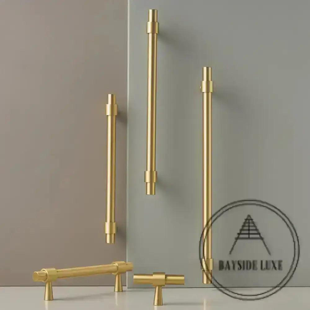 Cabinet Knobs & Handles Bayside Luxe - Albert Park Satin Brass Shaker Cabinetry Handles