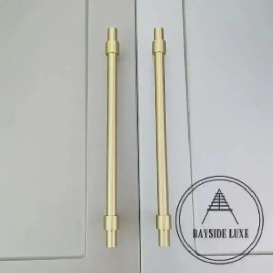Cabinet Knobs & Handles Bayside Luxe - Albert Park Satin Brass Shaker Cabinetry Handles