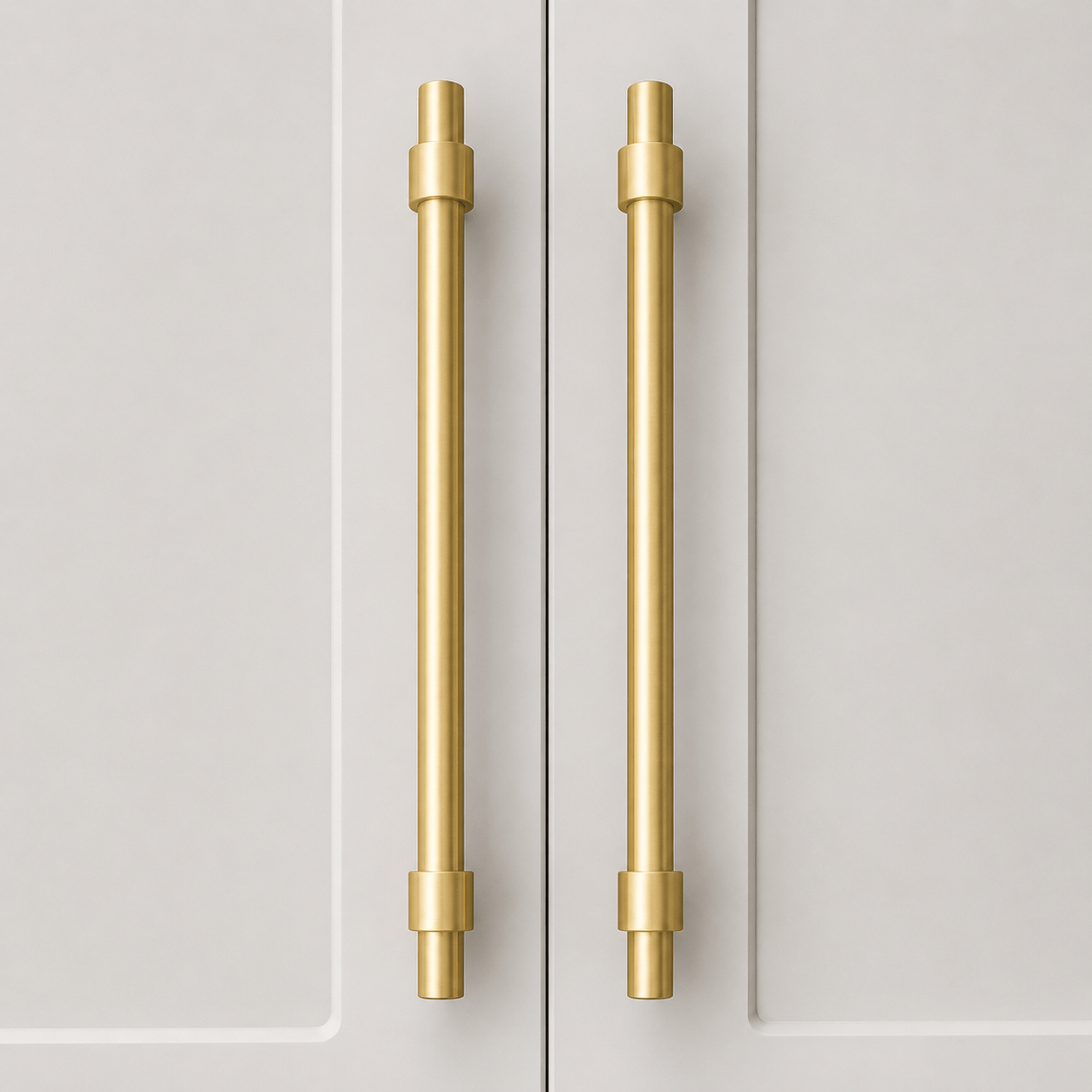 Cabinet Knobs & Handles Bayside Luxe - Albert Park Satin Brass Shaker Cabinetry Handles