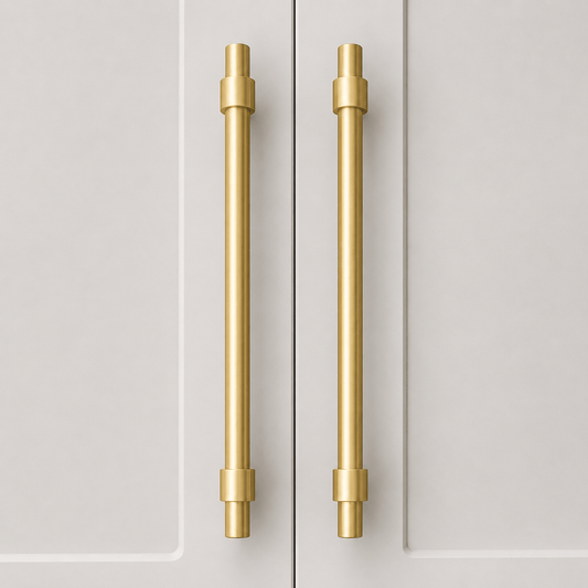 Cabinet Knobs & Handles Bayside Luxe - Albert Park Satin Brass Shaker Cabinetry Handles