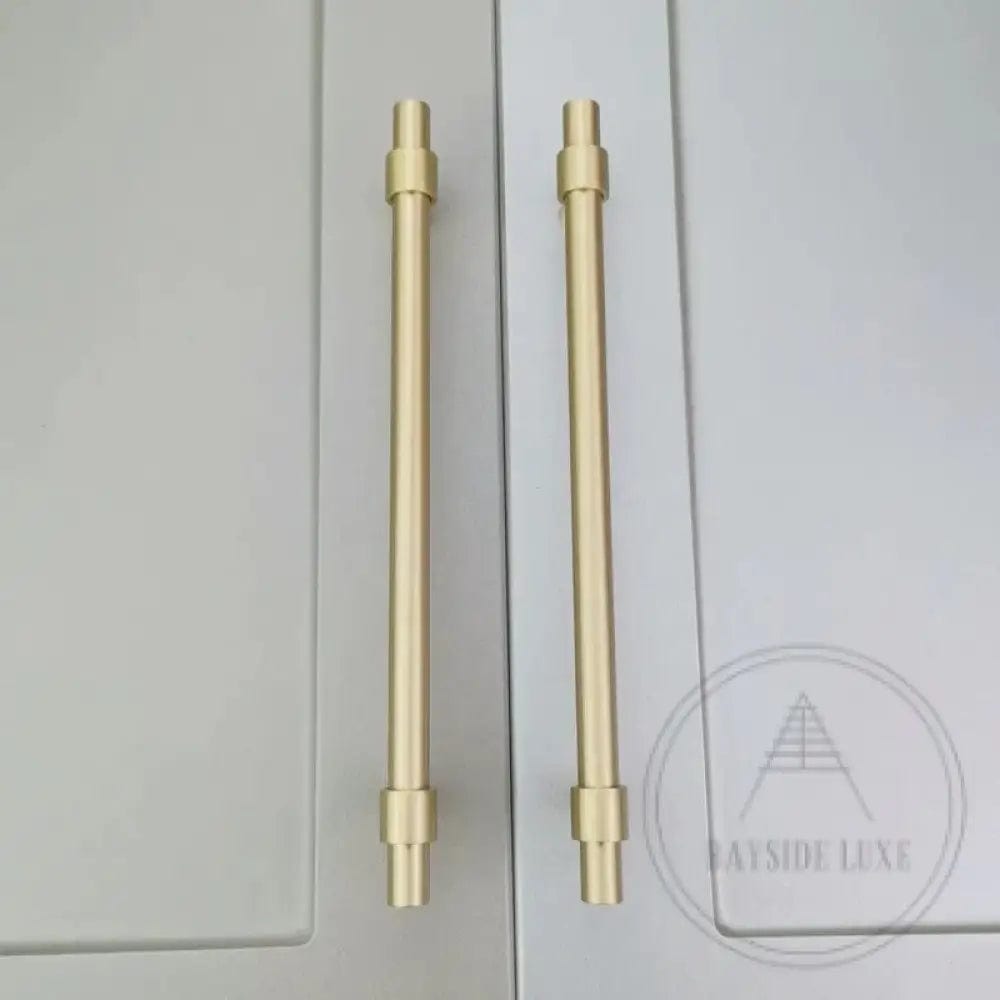 Cabinet Knobs & Handles Bayside Luxe - Albert Park Satin Brass Shaker Cabinetry Handles