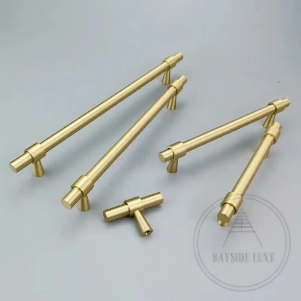 Cabinet Knobs & Handles Bayside Luxe - Albert Park Satin Brass Shaker Cabinetry Handles