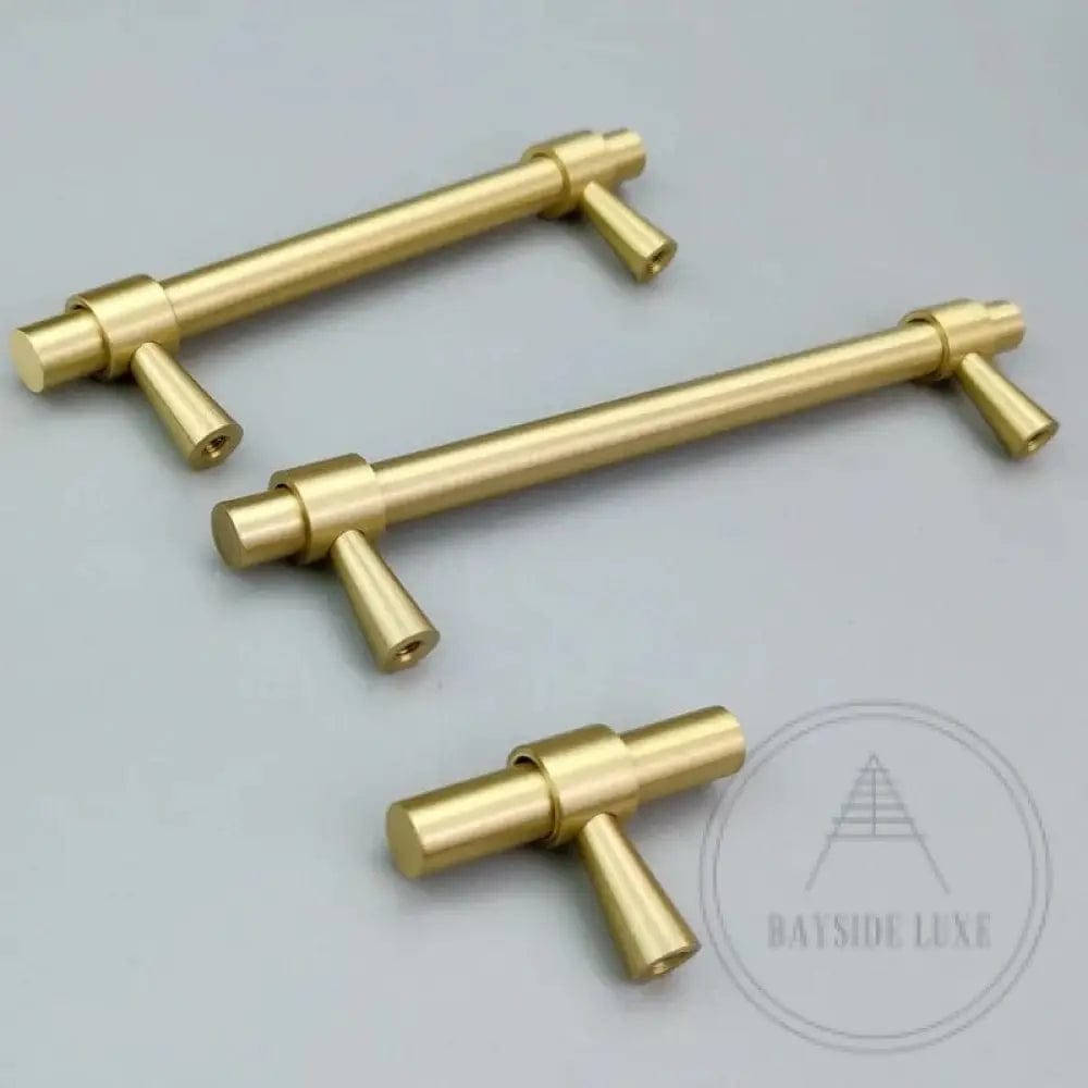 Cabinet Knobs & Handles Bayside Luxe - Albert Park Satin Brass Shaker Cabinetry Handles