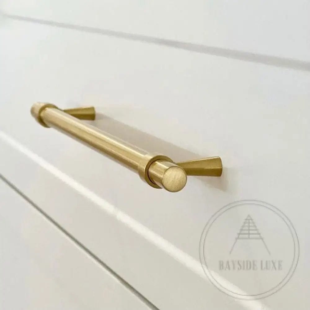 Cabinet Knobs & Handles Bayside Luxe - Albert Park Satin Brass Shaker Cabinetry Handles