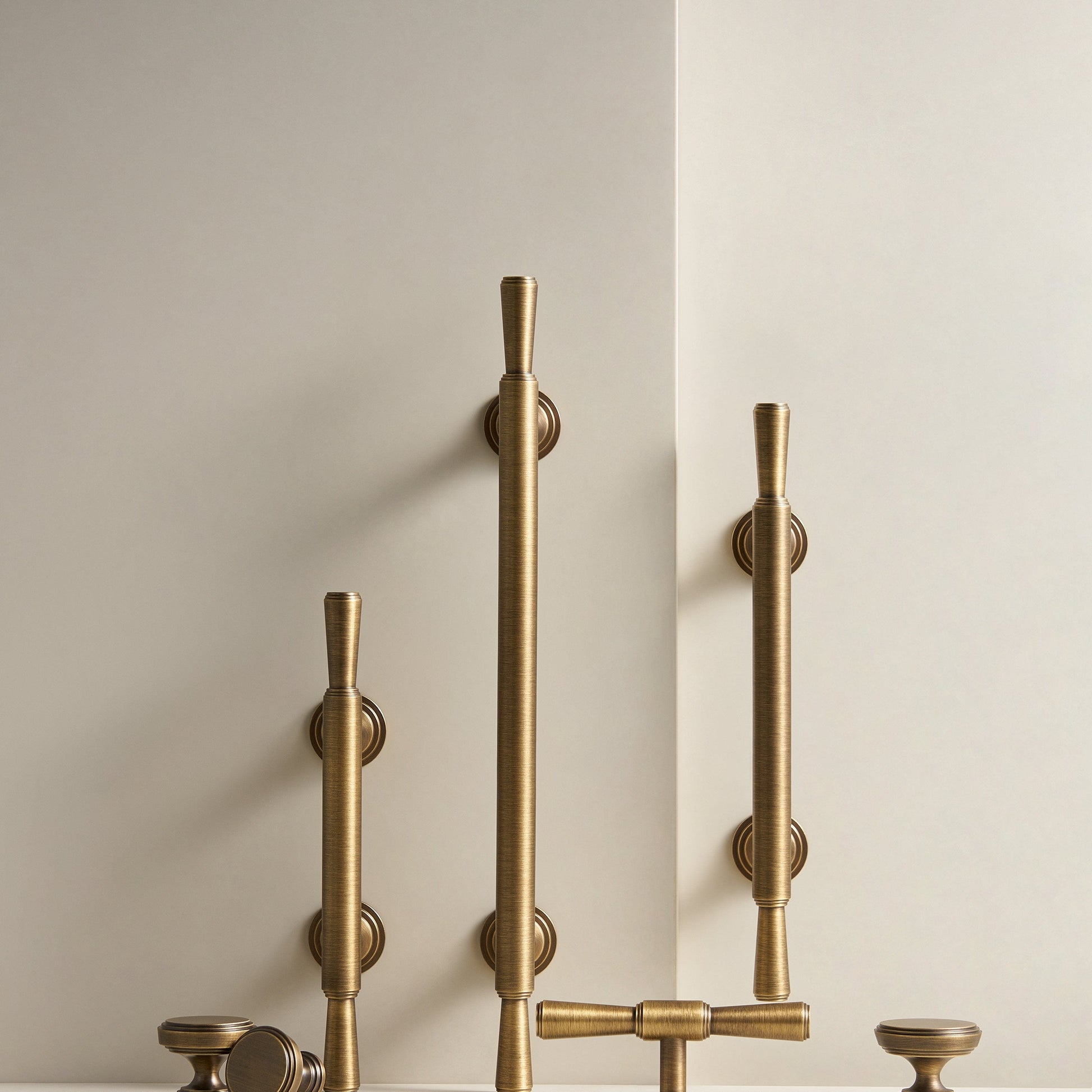 Cabinet Knobs & Handles Bayside Luxe - Anglesea Antique Brass Cabinetry Handles