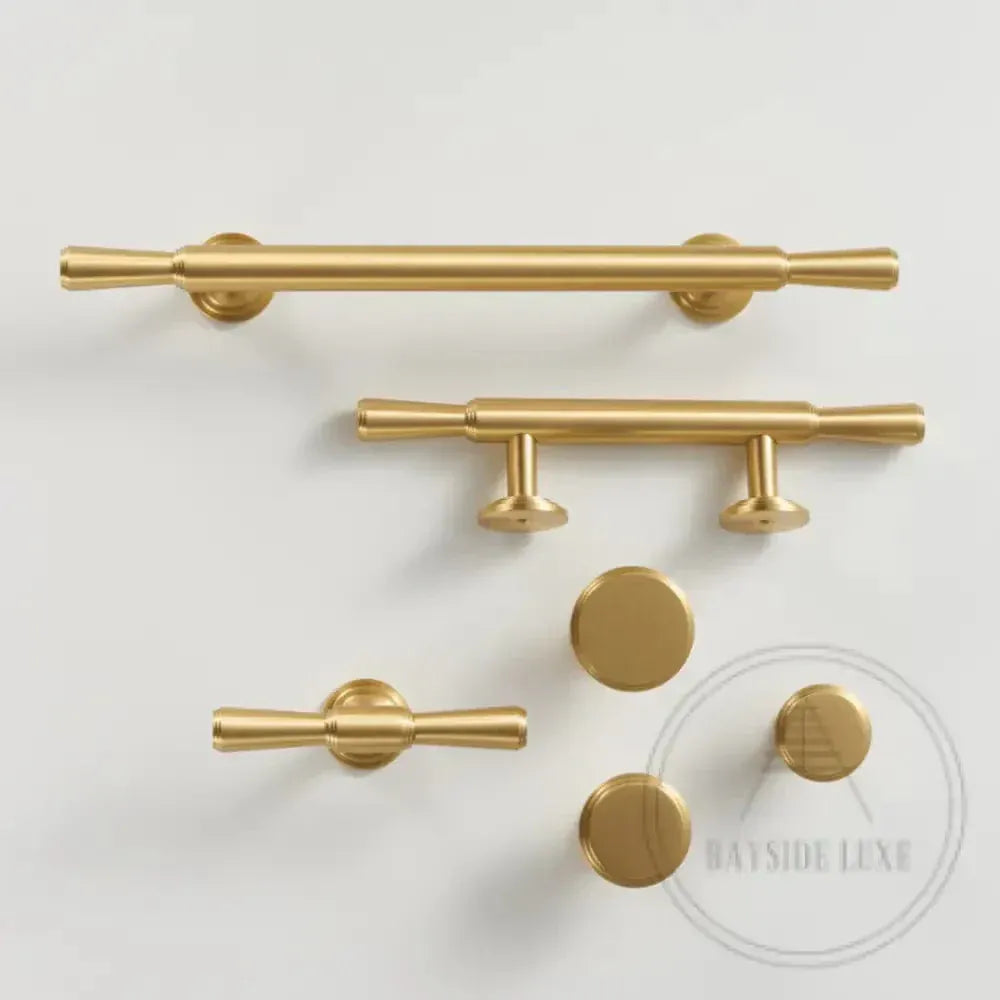 Cabinet Knobs & Handles Bayside Luxe - Anglesea Satin Brass Cabinetry Handles
