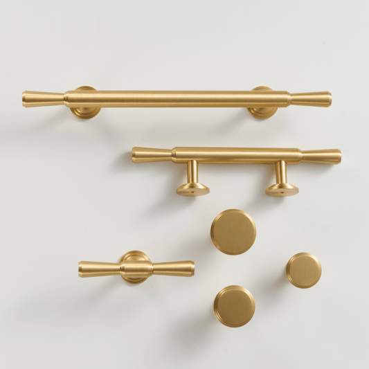 Cabinet Knobs & Handles Bayside Luxe - Anglesea Satin Brass Cabinetry Handles