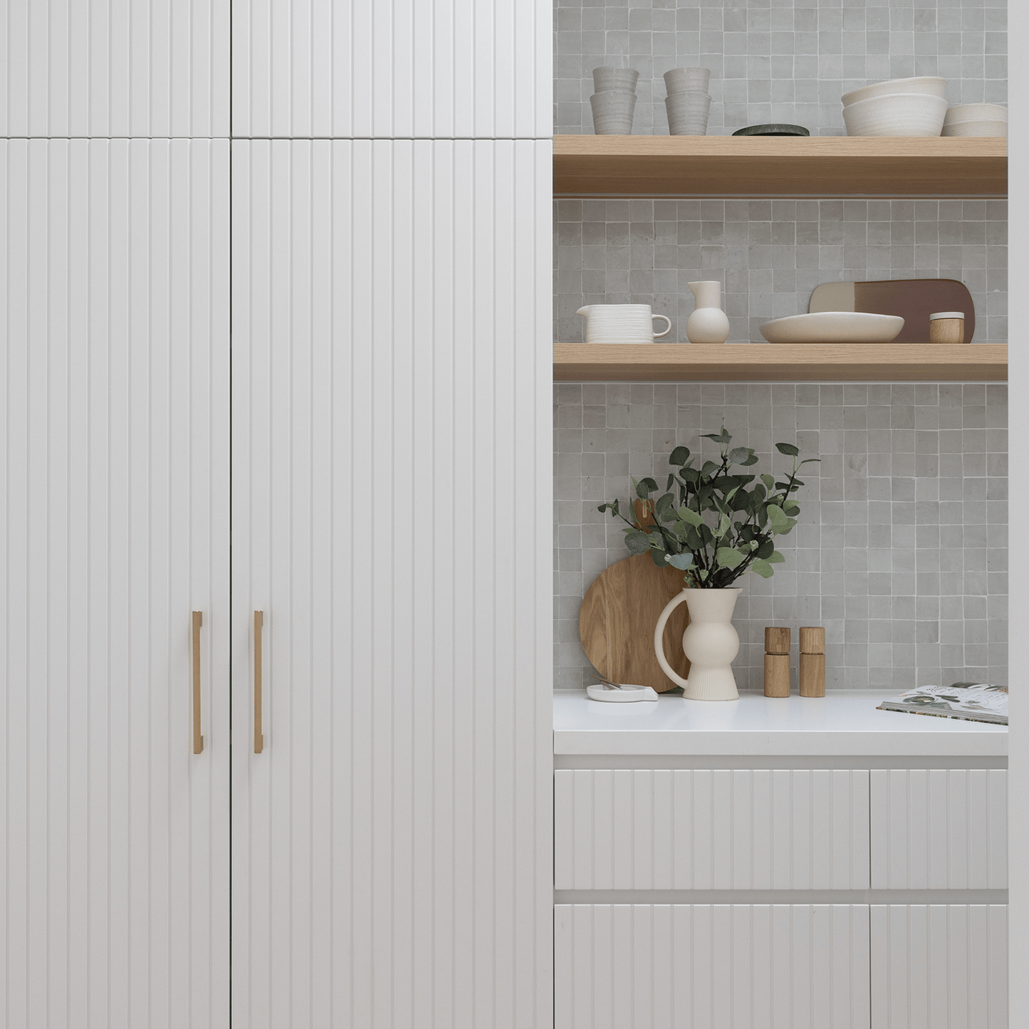 Cabinet Knobs & Handles Bayside Luxe - Camberwell Knurled Satin Brass Cabinetry Handles