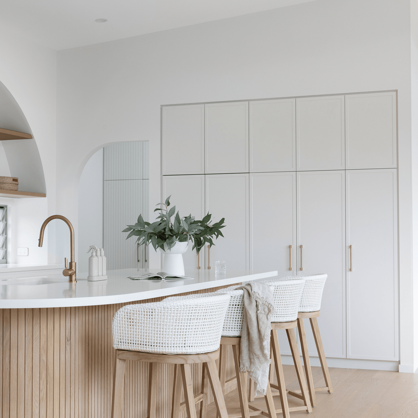 Cabinet Knobs & Handles Bayside Luxe - Camberwell Knurled Satin Brass Cabinetry Handles