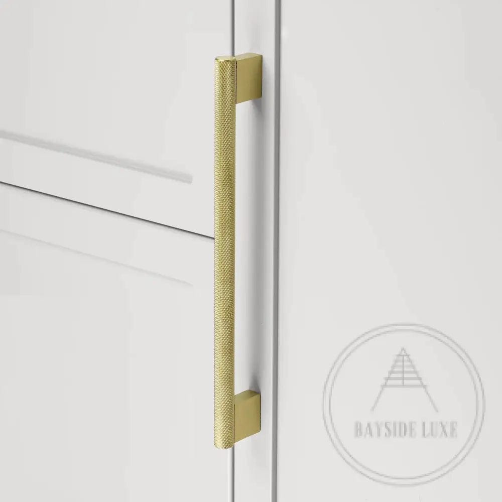 Cabinet Knobs & Handles Bayside Luxe - Camberwell Knurled Satin Brass Cabinetry Handles