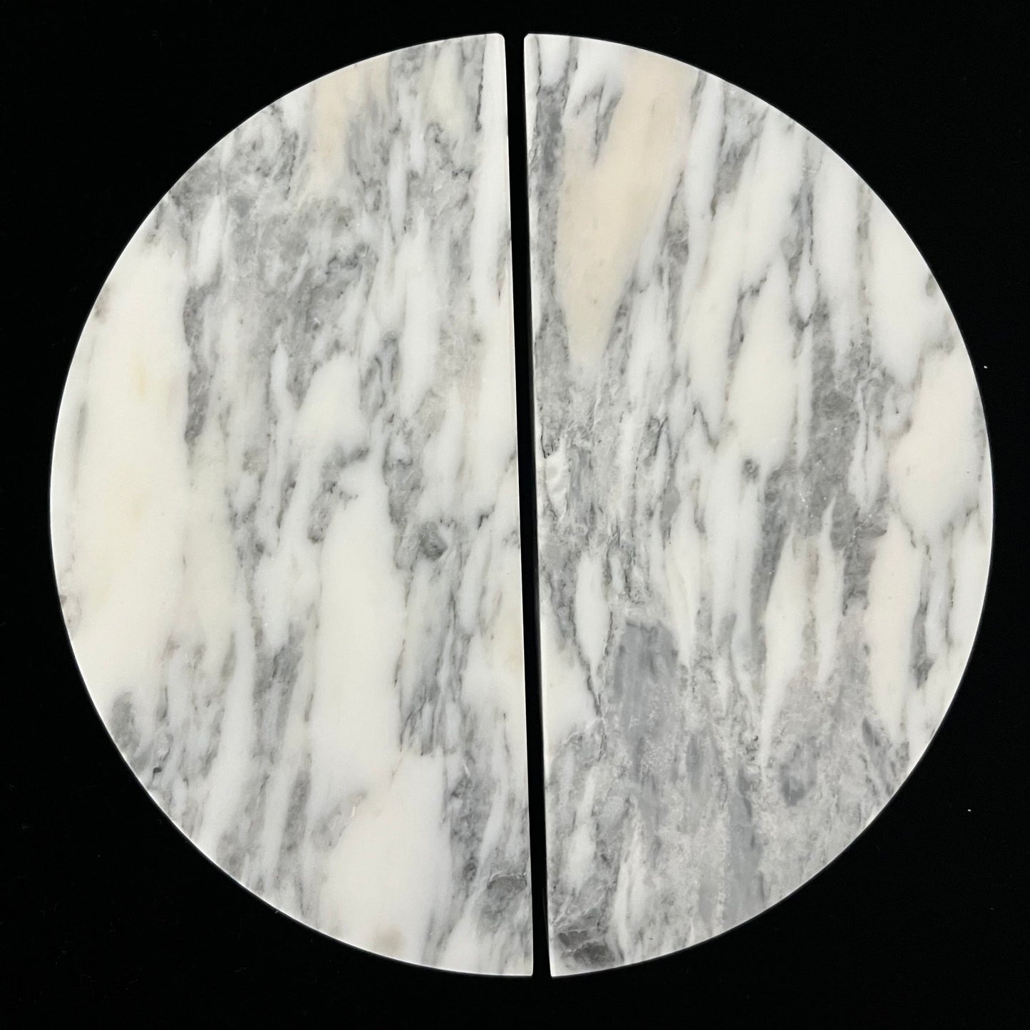 Cabinet Knobs & Handles Bayside Luxe Carrara Marble Round Cabinetry Handles -  160mm (Pair)