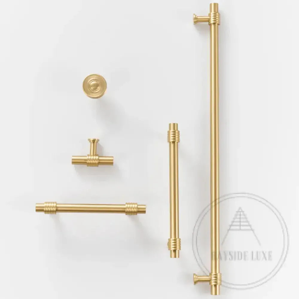 Cabinet Knobs & Handles Bayside Luxe - Claremont Satin Brass Cabinetry Handles