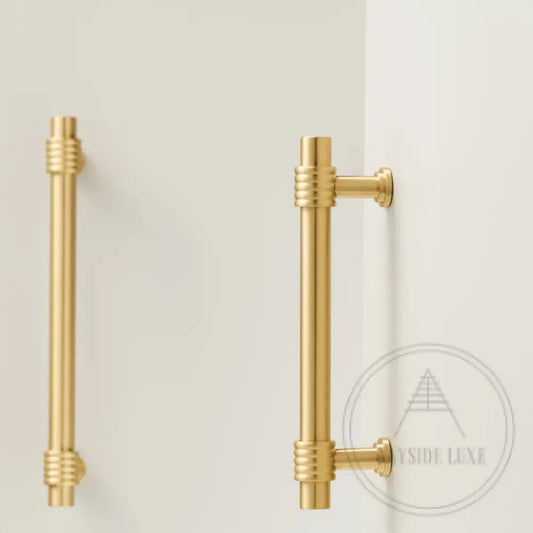 Cabinet Knobs & Handles Bayside Luxe - Claremont Satin Brass Cabinetry Handles