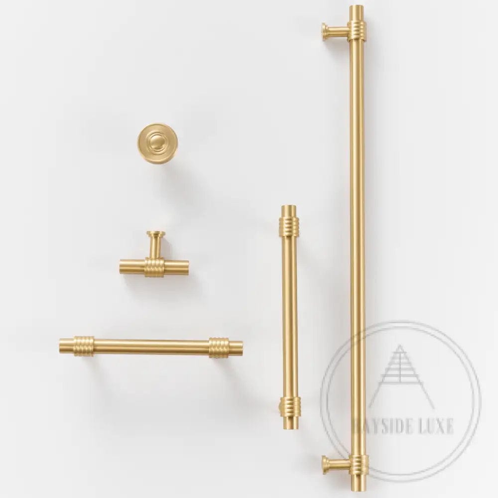 Cabinet Knobs & Handles Bayside Luxe - Claremont Satin Brass Cabinetry Handles