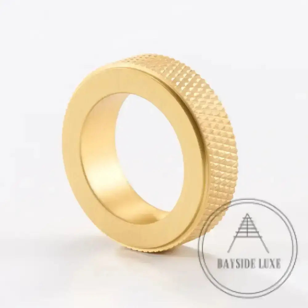 Cabinet Knobs & Handles Bayside Luxe - Flinders Cross Knurled Solid Satin Brass Pulls