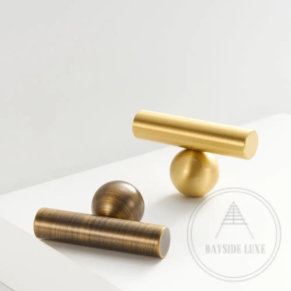 Cabinet Knobs & Handles Bayside Luxe - Hamilton Antique Brass Cabinetry Handles