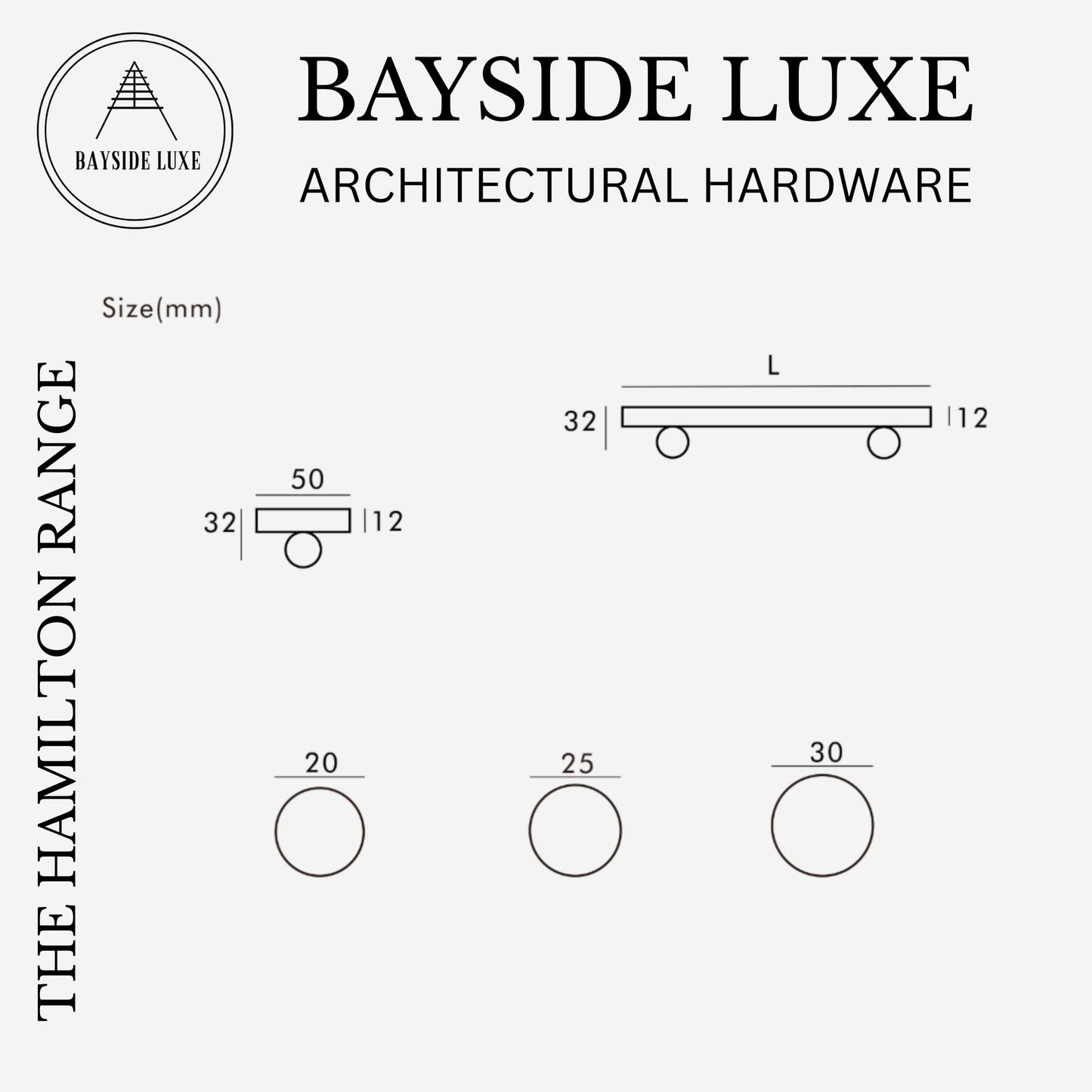 Cabinet Knobs & Handles Bayside Luxe - Hamilton Satin Brass Cabinetry Handles