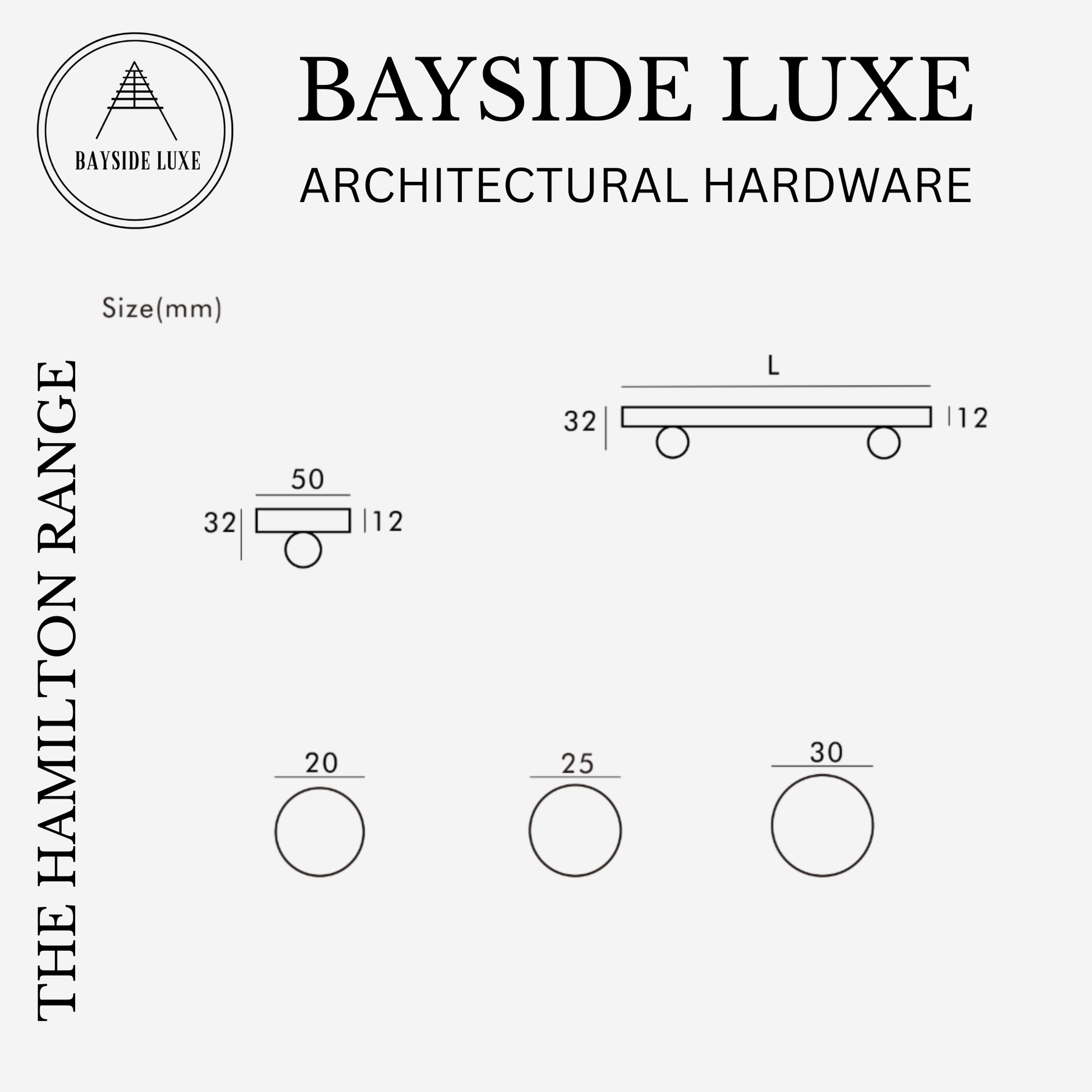 Cabinet Knobs & Handles Bayside Luxe - Hamilton Satin Brass Cabinetry Handles