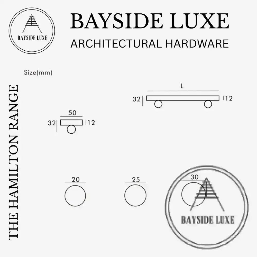 Cabinet Knobs & Handles Bayside Luxe - Hamilton Satin Brass Cabinetry Handles