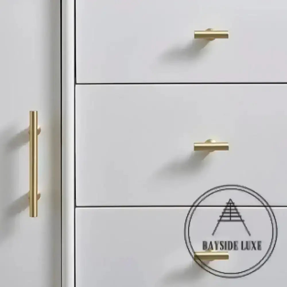 Cabinet Knobs & Handles Bayside Luxe - Hamilton Satin Brass Cabinetry Handles