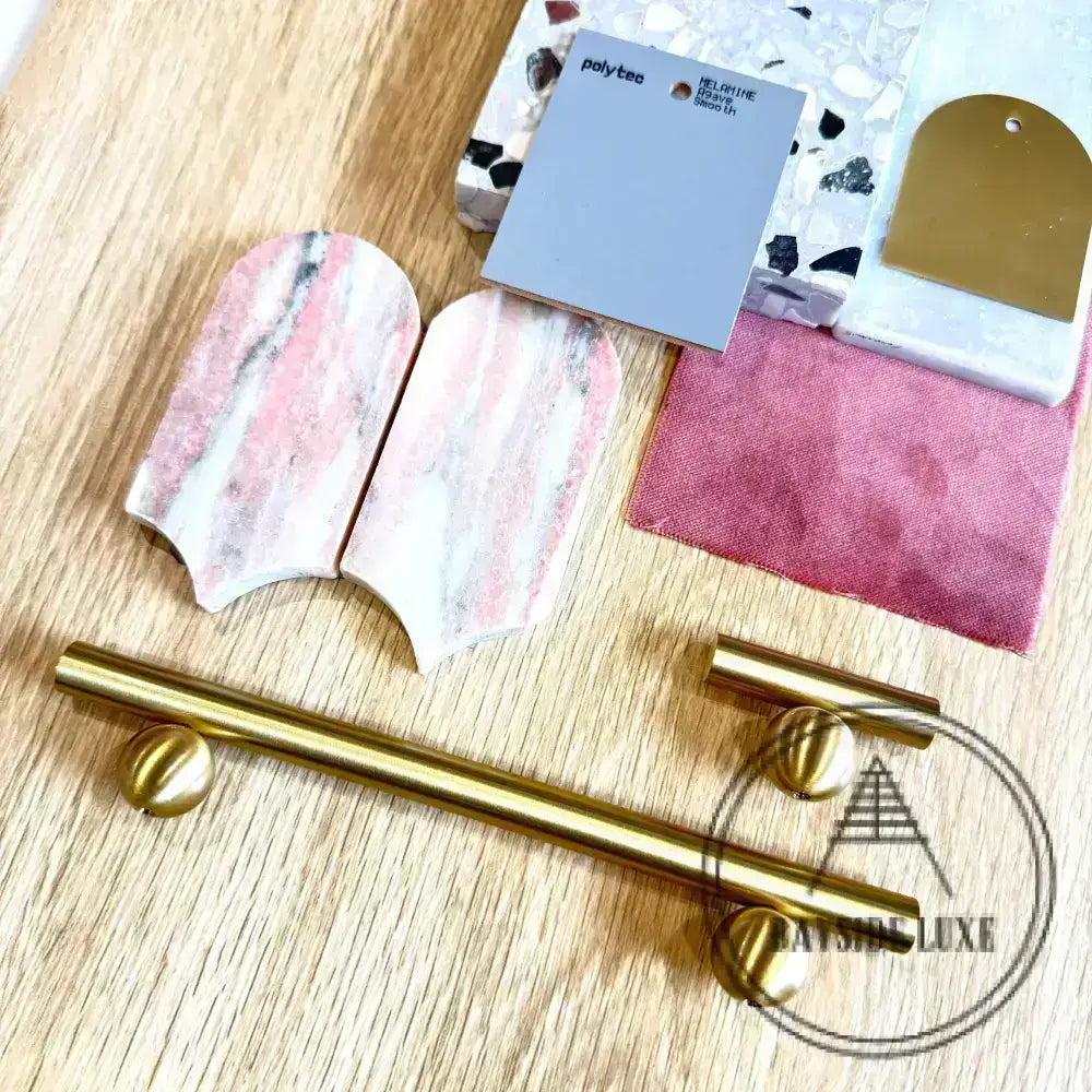 Cabinet Knobs & Handles Bayside Luxe - Hamilton Satin Brass Cabinetry Handles