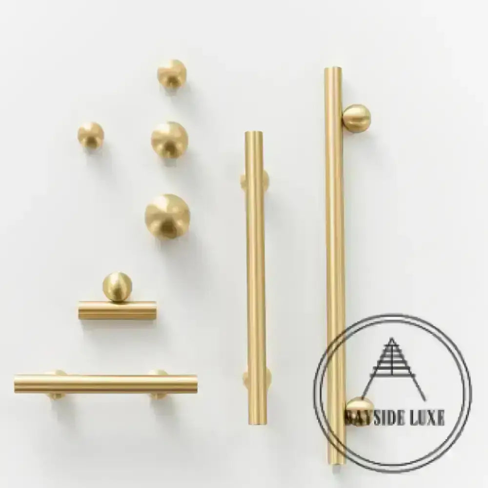 Cabinet Knobs & Handles Bayside Luxe - Hamilton Satin Brass Cabinetry Handles