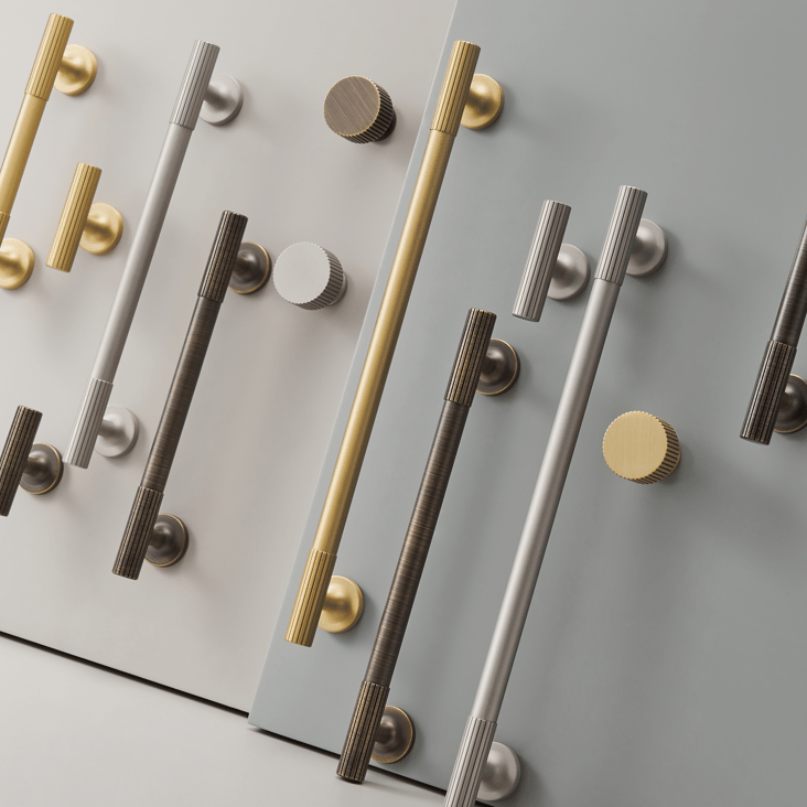 Cabinet Knobs & Handles Bayside Luxe - Hawthorn Brushed Nickel Brass Handles